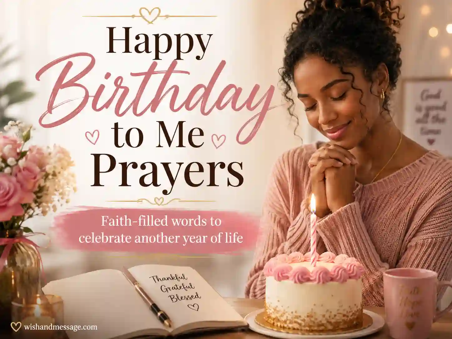 Happy birthday to me prayers image with joyful reflective birthday scene and faith-based design