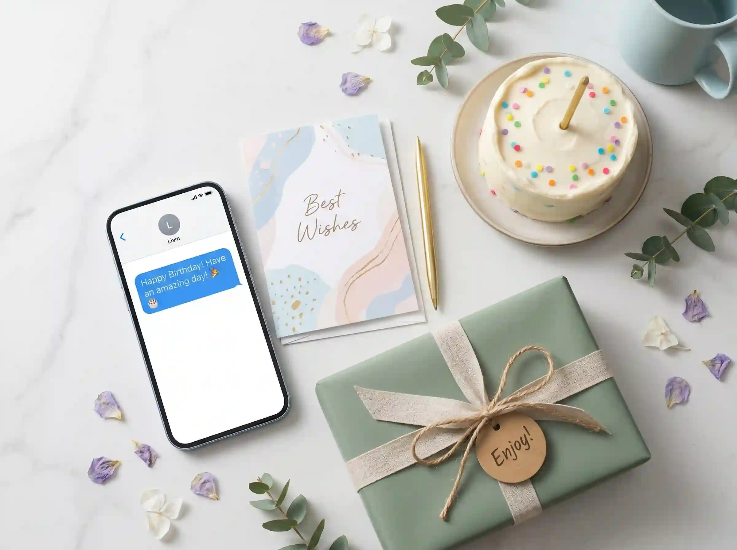 birthday message for daughter-in-law text card and gift setup