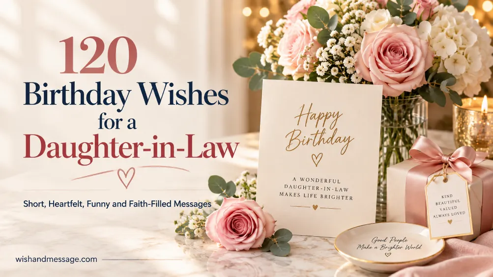 Elegant birthday card with pink flowers and a gift for a daughter-in-law