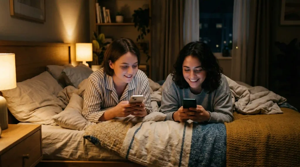good night messages for various friends being sent on phone at night
