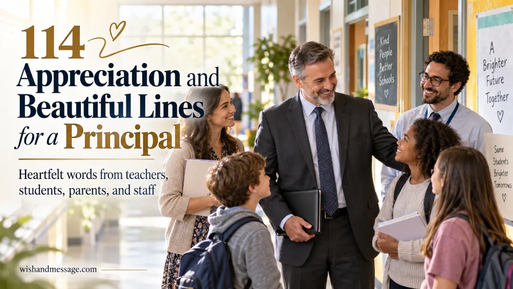 Students and teachers sharing appreciation with a school principal