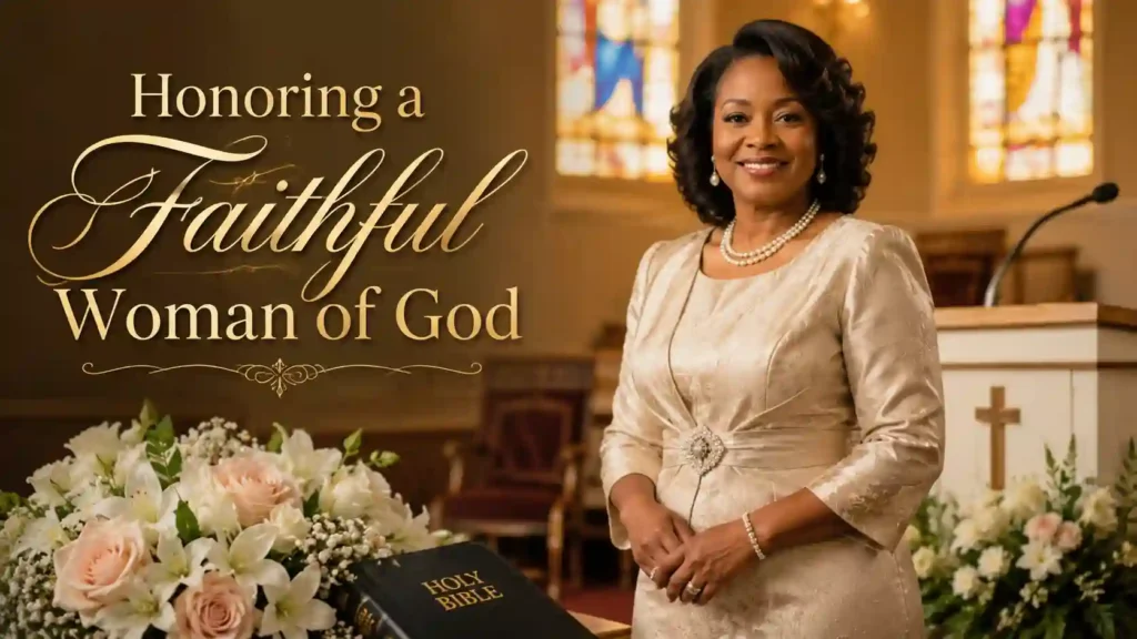 Elegant birthday celebration setup honoring a pastor’s wife and First Lady in church setting