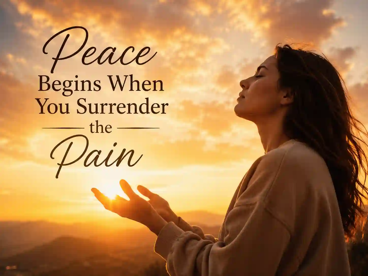 Person praying at sunrise for peace, healing, and spiritual restoration