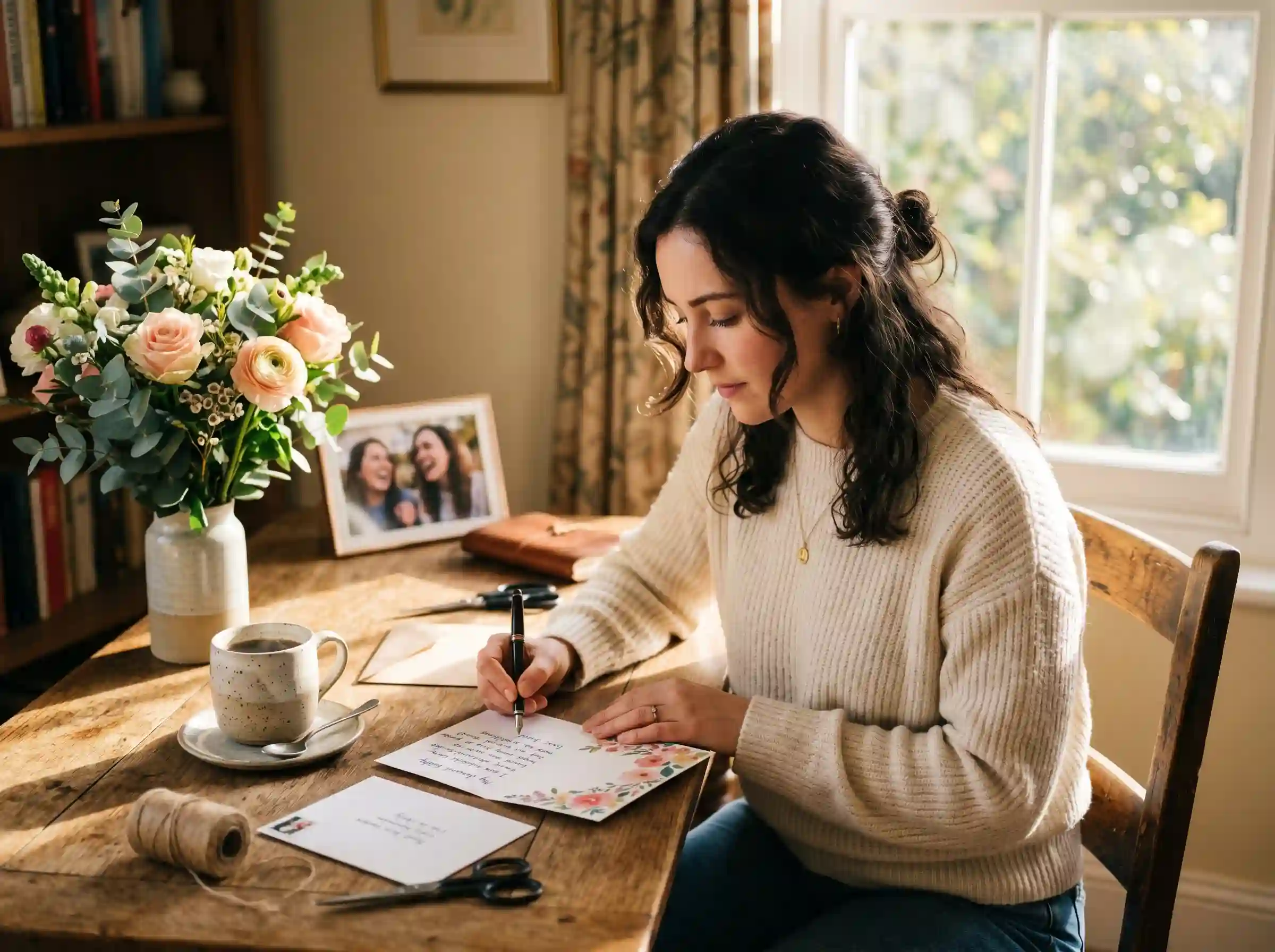 Heartfelt belated birthday wishes for sister with handwritten apology card