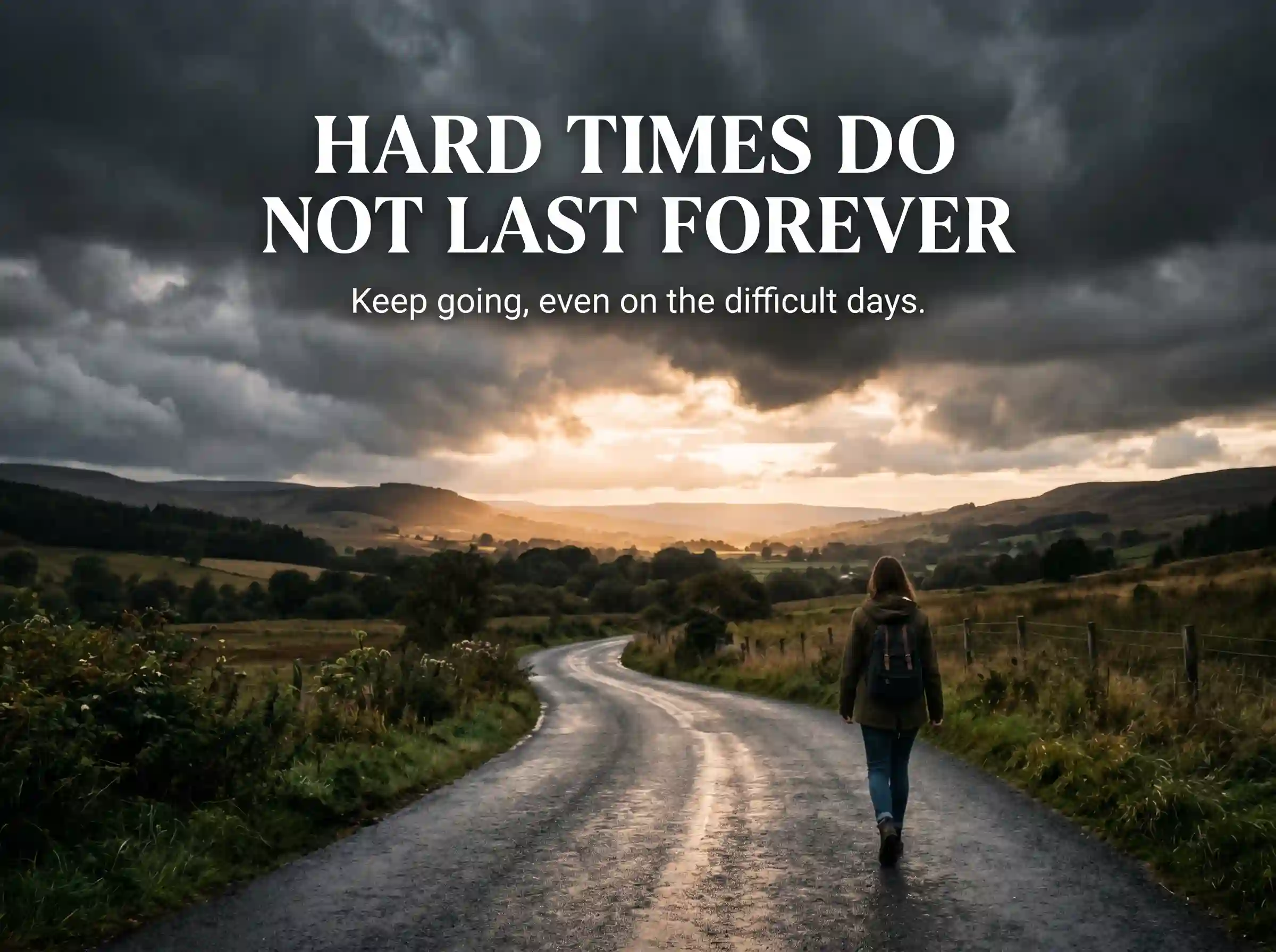 Motivational quote graphic about hope resilience and strength during dark times