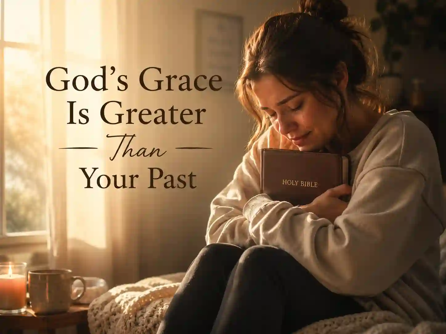 Woman praying for self-forgiveness and emotional healing from guilt