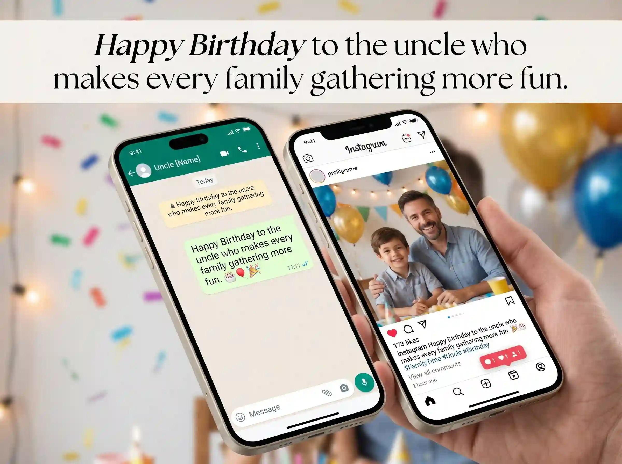 Short happy birthday messages for uncle for WhatsApp Instagram and social captions