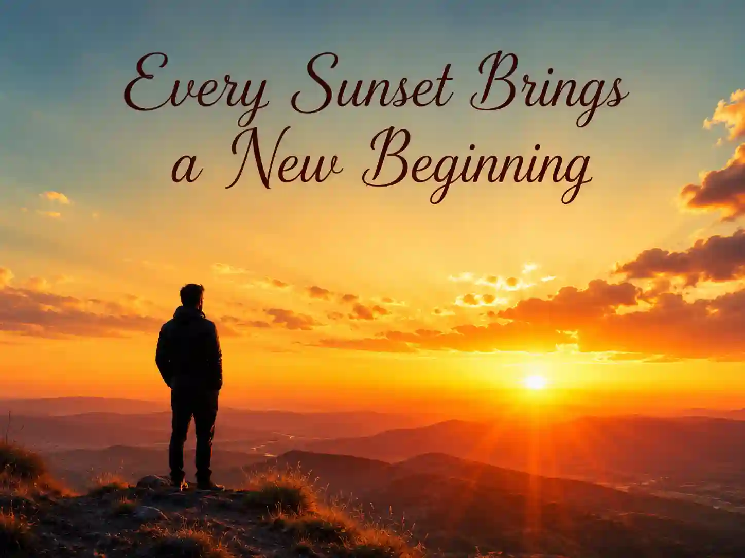 Inspirational sunset scene symbolizing hope, motivation, and positive evening thoughts.
