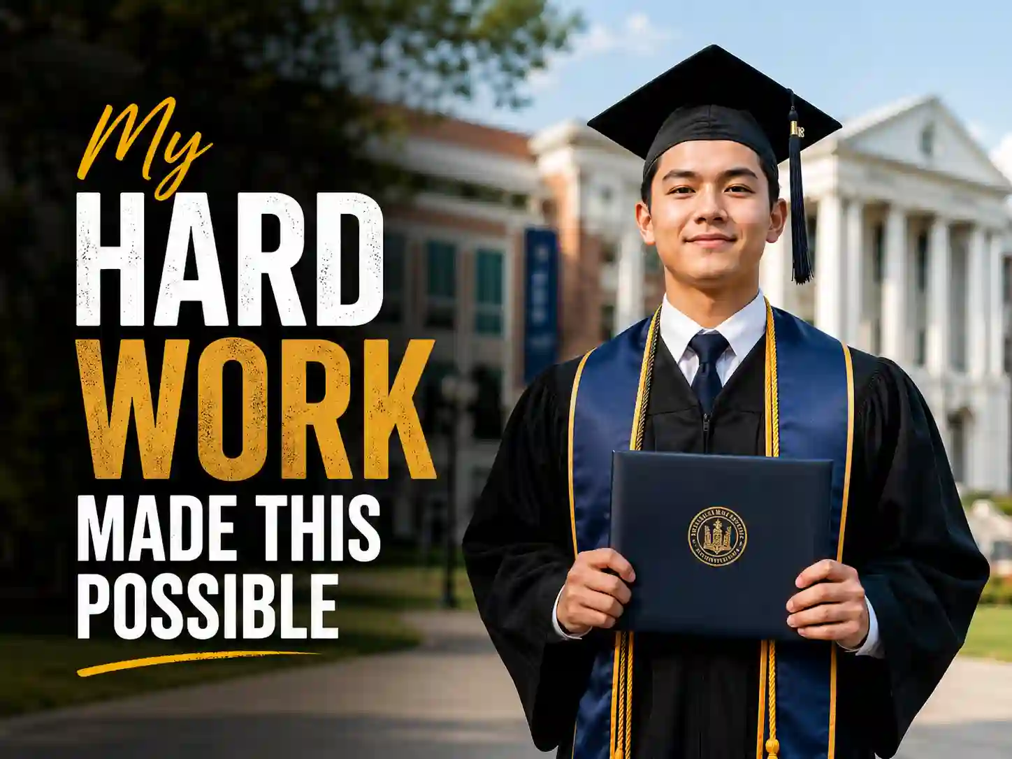 Graduate celebrating achievement with inspirational graduation messages for myself and personal success