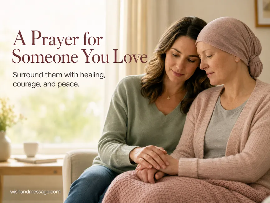 Loved one holding hands with a cancer patient in a warm, quiet room