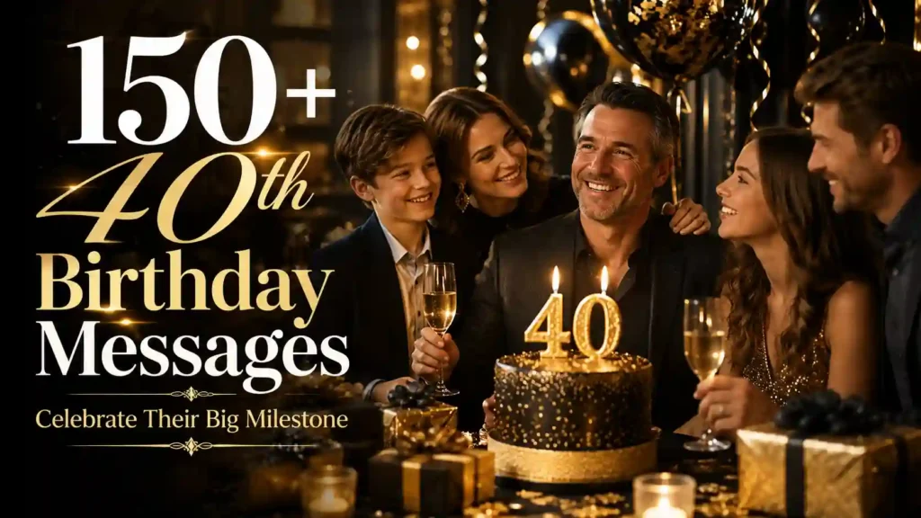 40th birthday celebration with elegant decorations and milestone birthday message