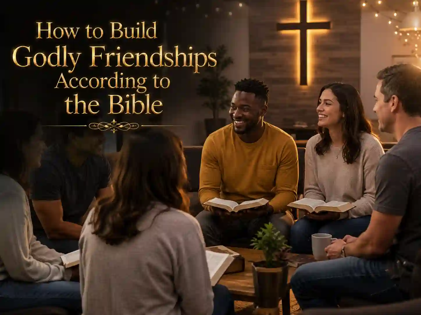 Christian community praying together and building godly friendships