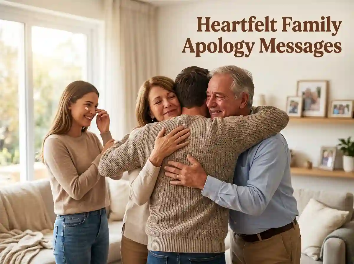 Family sharing forgiveness after a heartfelt apology