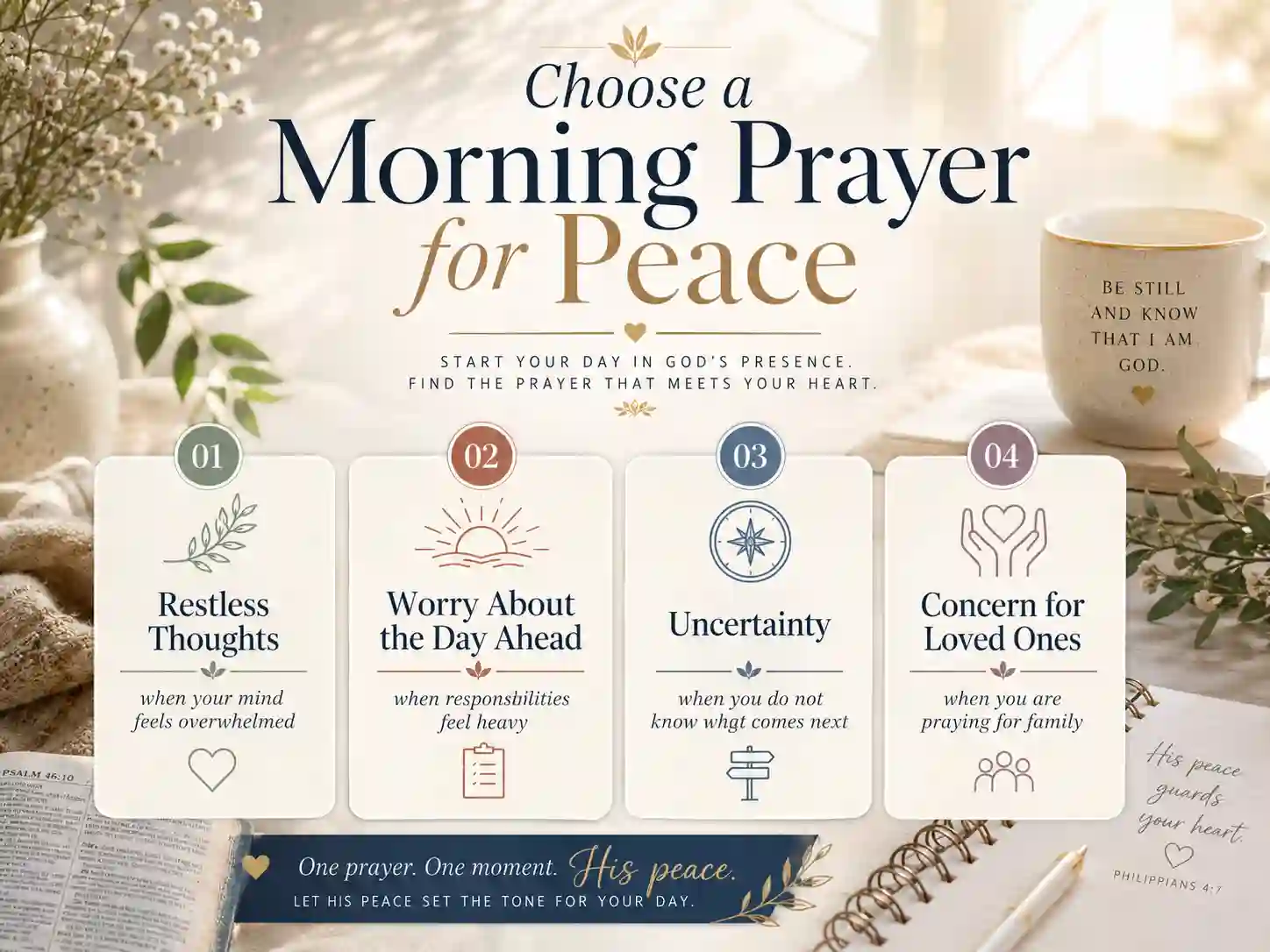 Guide to choosing a morning prayer for peace based on worry and emotional need