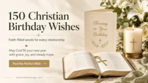 Open Bible, birthday card, candle, and white flowers in warm light