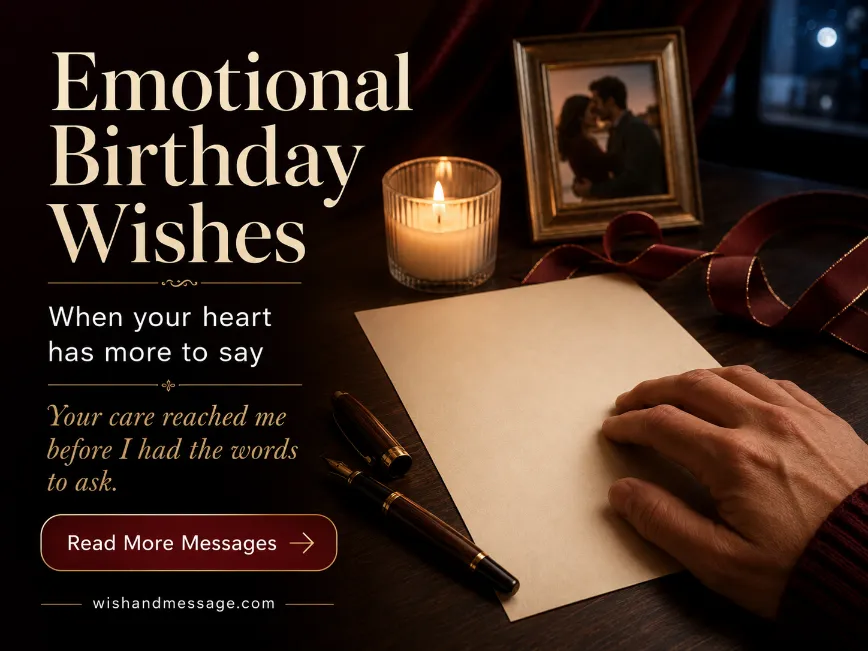 Blank handwritten-letter paper beside candlelight with an emotional soulmate birthday message