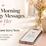 Phone on a morning table with a heartfelt apology message theme for her