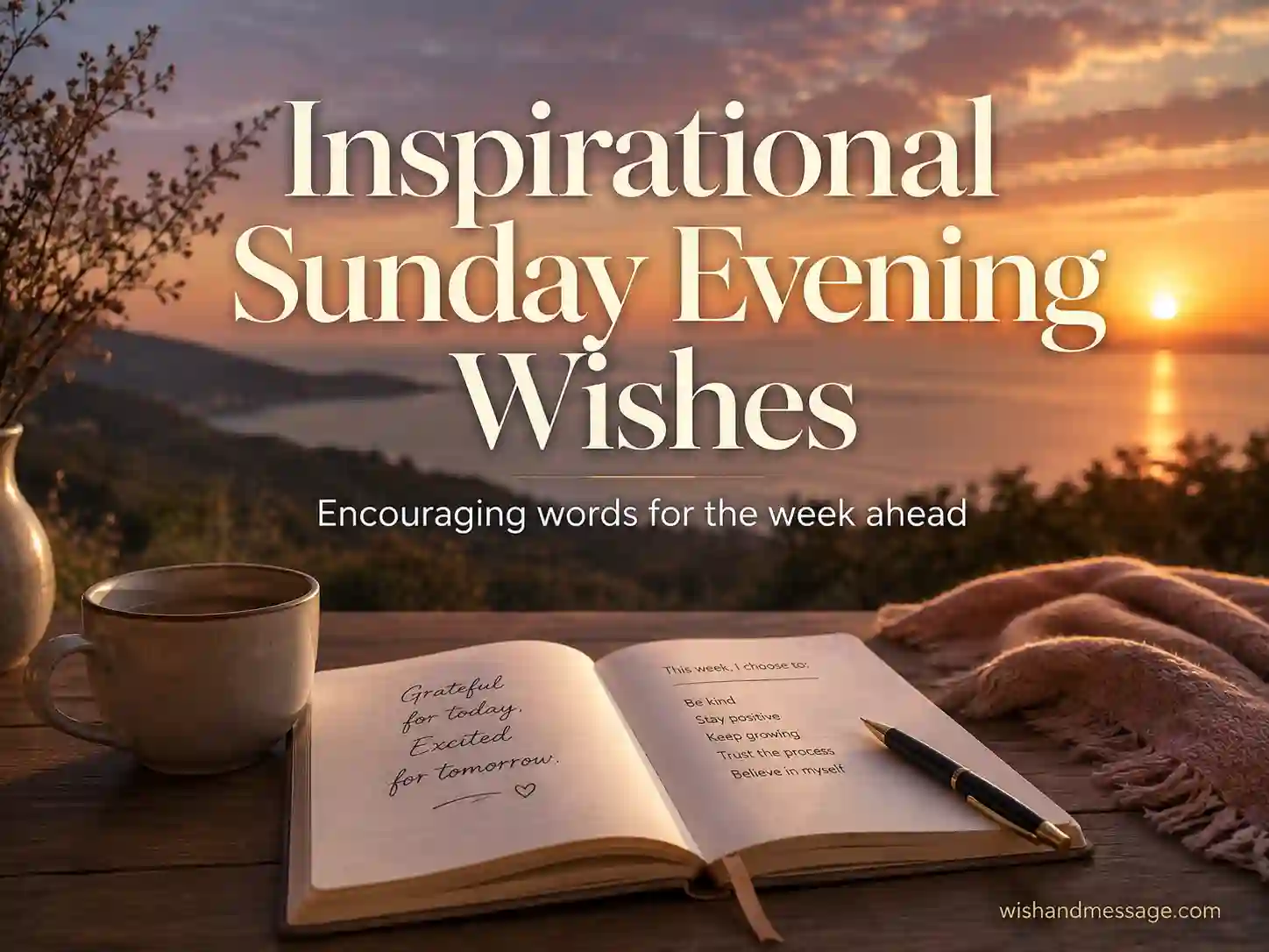 Inspirational Sunday evening scene representing hope and a fresh week ahead