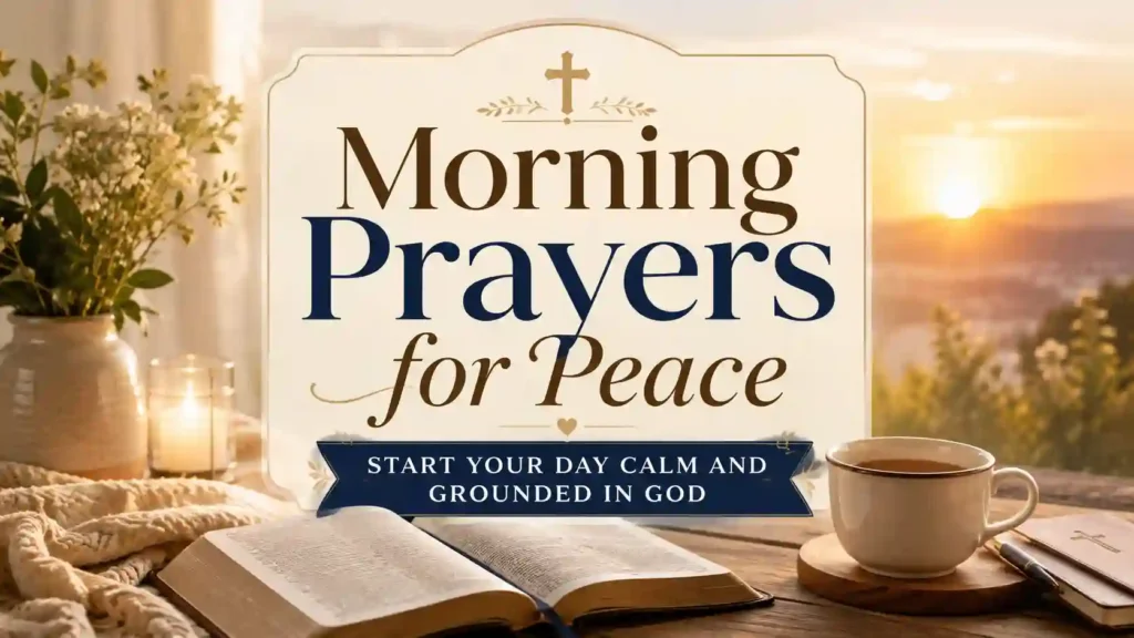 Open Bible with soft morning light for morning prayers for peace