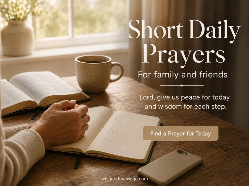 Hands beside a prayer journal, open Bible, and phone during a quiet morning prayer.