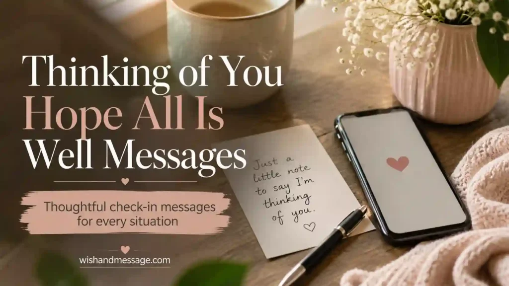 Phone beside a handwritten note for sending a thoughtful check-in message